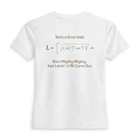 Calculated Curvature Women's Fitted Tee, White, back