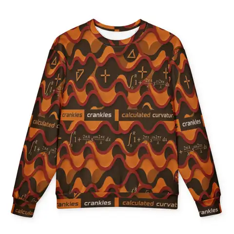 Arc-Length Oversized Sweatshirt, White, front, reads “Calculated Curvature”